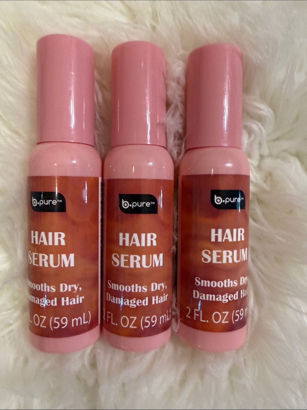 B.Pure Hair Serum Bundle of 3 Smoothing Treatment for Dry Damaged Hair 2 oz